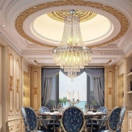 Lustre de cristal moderno contemporâneo elegante luminária de teto escada duplex