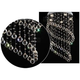 Lustre de cristal moderno redondo com luz de teto em forma de gota de chuva
