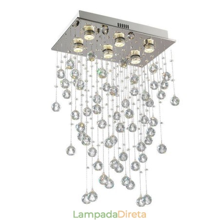 Lustre de cristal moderno com luz de teto embutida Lustre de cristal moderno com luz de teto embutida