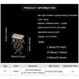 Lustre de cristal moderno com luz de teto embutida