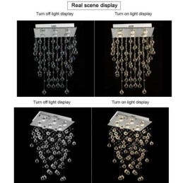 Lustre de cristal moderno com luz de teto embutida