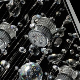 Lustre de cristal moderno com luz de teto embutida