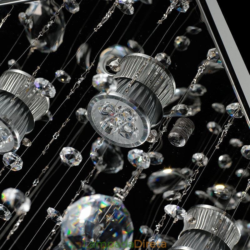 Lustre de cristal moderno com luz de teto embutida