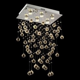 Lustre de cristal moderno com luz de teto embutida