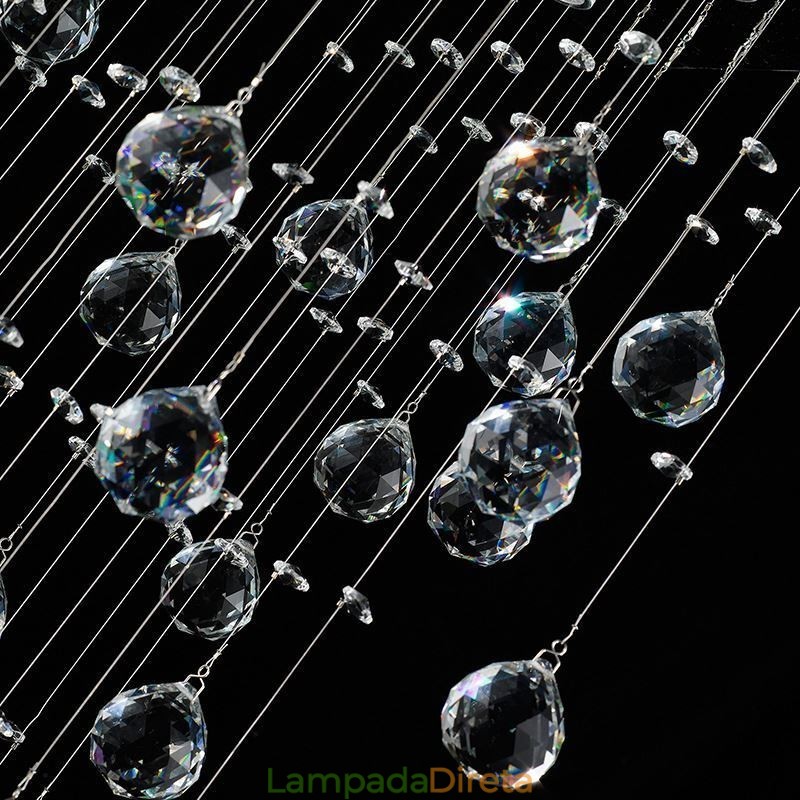 Lustre de cristal moderno com luz de teto embutida