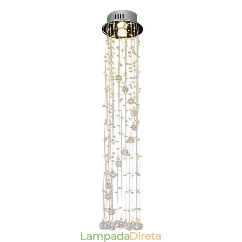 Lustre grande de luxo moderno de cristal embutido luminárias de teto