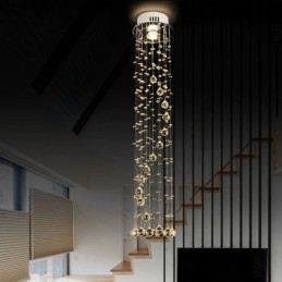 Lustre grande de luxo moderno de cristal embutido luminárias de teto