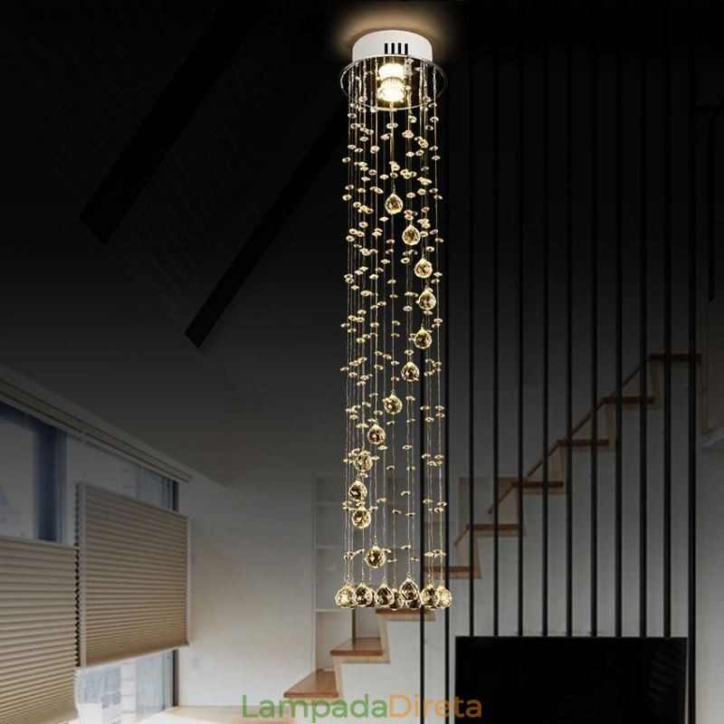 Lustre grande de luxo moderno de cristal embutido luminárias de teto