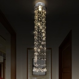 Lustre grande de luxo moderno de cristal embutido luminárias de teto