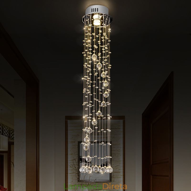 Lustre grande de luxo moderno de cristal embutido luminárias de teto