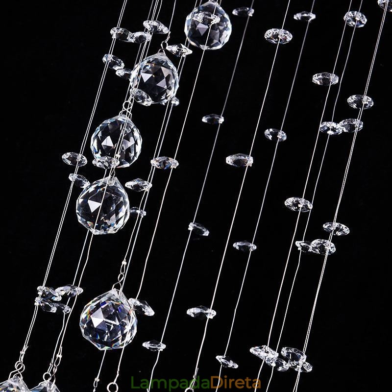 Lustre grande de luxo moderno de cristal embutido luminárias de teto