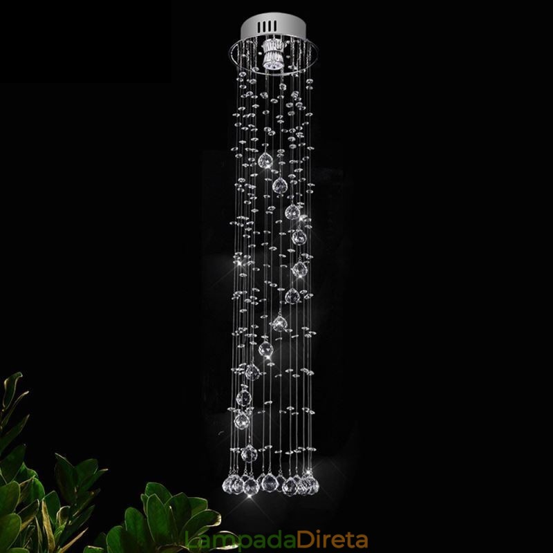 Lustre grande de luxo moderno de cristal embutido luminárias de teto