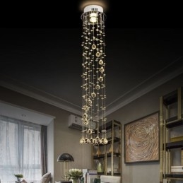 Lustre grande de luxo moderno de cristal embutido luminárias de teto