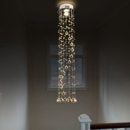 Lustre grande de luxo moderno de cristal embutido luminárias de teto