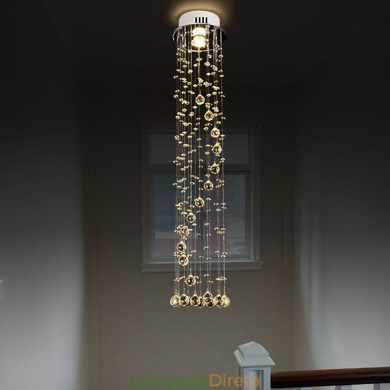 Lustre grande de luxo moderno de cristal embutido luminárias de teto