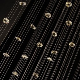 Lustre de cristal contemporâneo elegante luminária de teto duplex escada