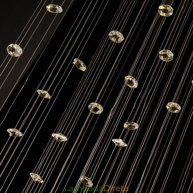 Lustre de cristal contemporâneo elegante luminária de teto duplex escada