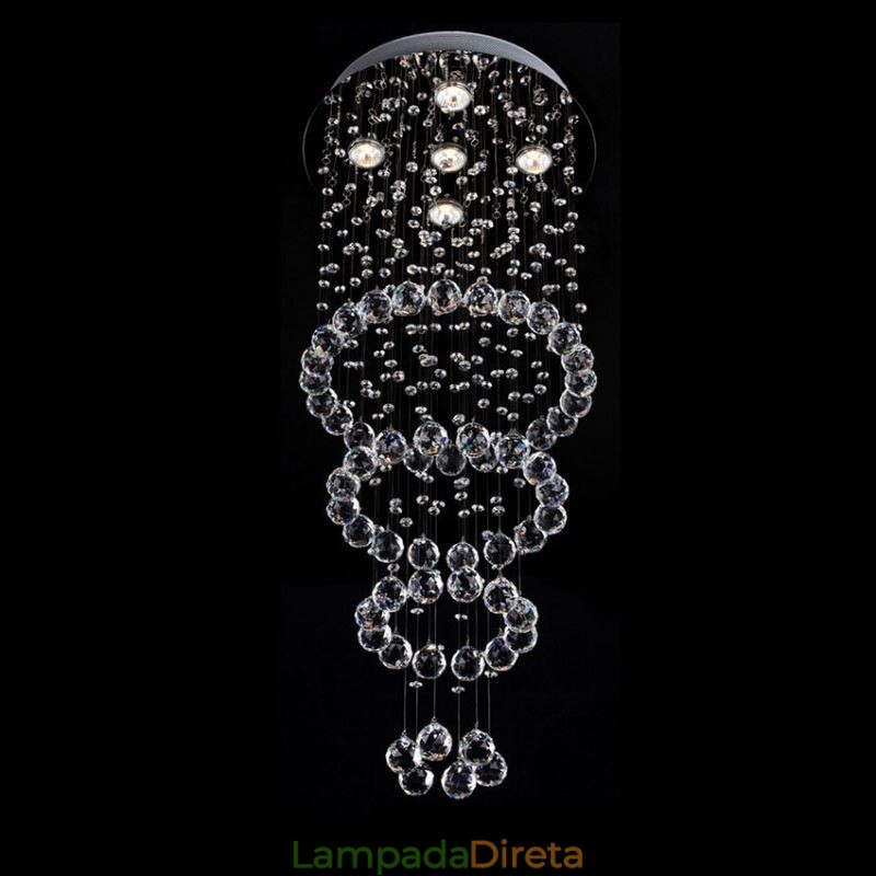 Lustre de cristal contemporâneo elegante luminária de teto duplex escada