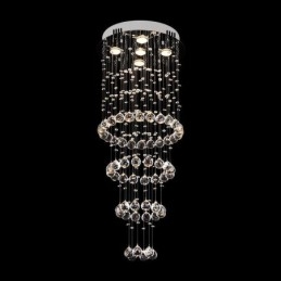 Lustre de cristal contemporâneo elegante luminária de teto duplex escada