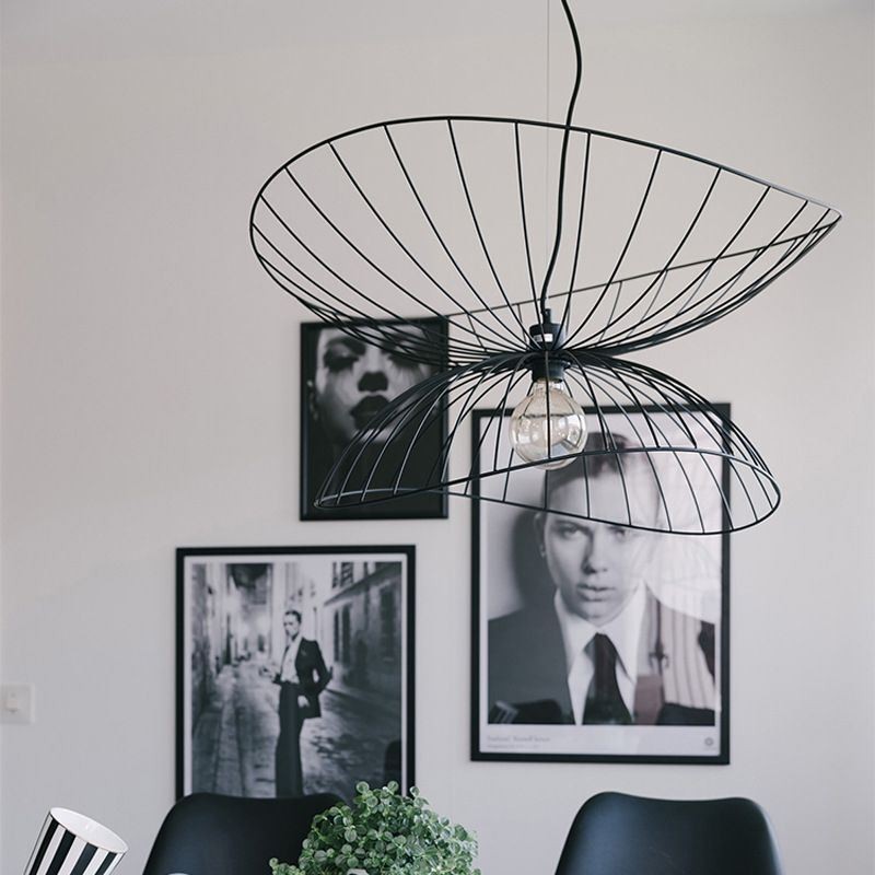 Lustre moderno de chapéu, decoração minimalista, luz pendente, 1 luz