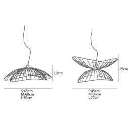 Lustre moderno de chapéu, decoração minimalista, luz pendente, 1 luz