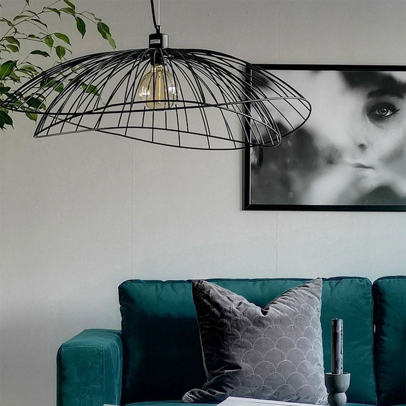 Lustre moderno de chapéu, decoração minimalista, luz pendente, 1 luz