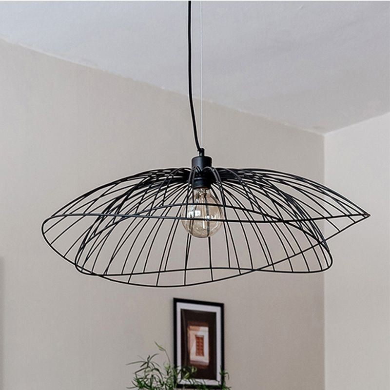 Lustre moderno de chapéu, decoração minimalista, luz pendente, 1 luz