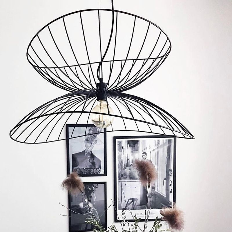 Lustre moderno de chapéu, decoração minimalista, luz pendente, 1 luz