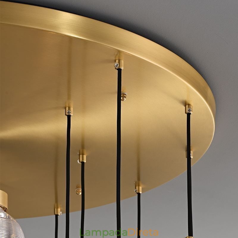 Luminária pendente de cluster americana, luminária de teto luxuosa de bola de vidro