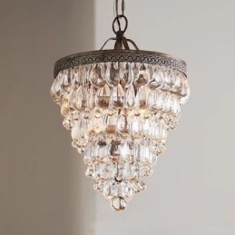 American Crystal Ceiling Light Luz pendente redonda retrô country
