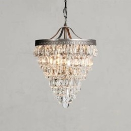 American Crystal Ceiling Light Luz pendente redonda retrô country