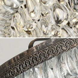 American Crystal Ceiling Light Luz pendente redonda retrô country