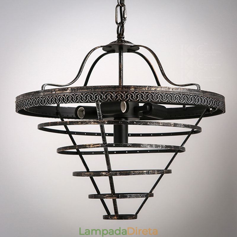 American Crystal Ceiling Light Luz pendente redonda retrô country