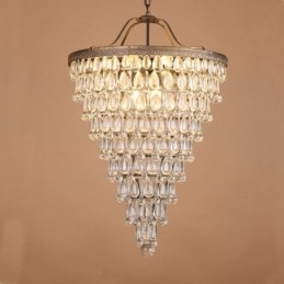 American Crystal Ceiling Light Luz pendente redonda retrô country