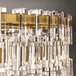 Luminária de teto americana de luxo em cristal, 60 cm