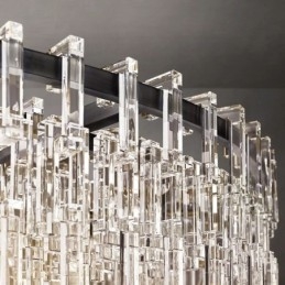 Luminária de teto americana de luxo em cristal, 60 cm