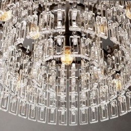 Luminária de teto americana de luxo em cristal, 60 cm