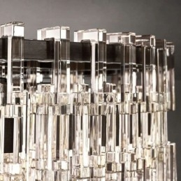Luminária de teto americana de luxo em cristal, 60 cm