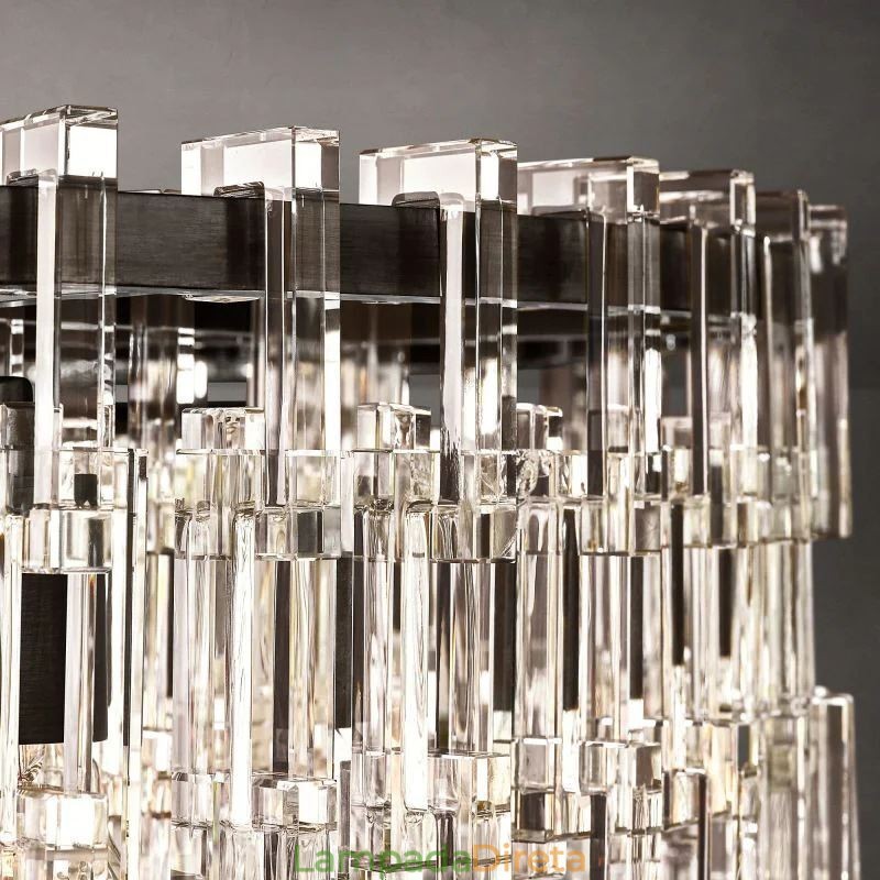Luminária de teto americana de luxo em cristal, 60 cm