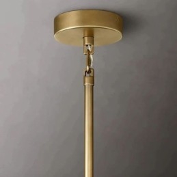 Luminária pendente americana de vidro, luminária de teto âmbar transparente, 90 cm, 14 luzes
