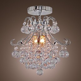 Lustre de cristal moderno contemporâneo estilo mini metal galvanizado montagem embutida