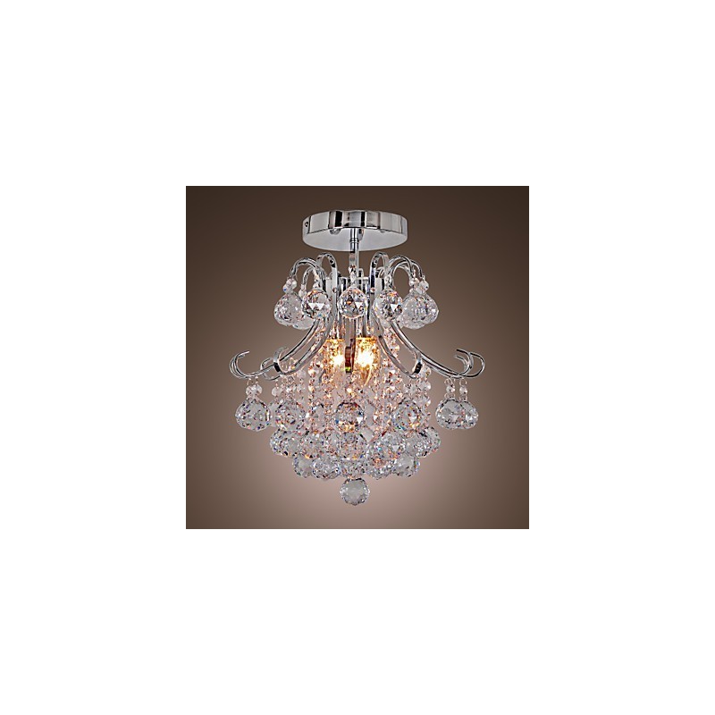 Lustre de cristal moderno contemporâneo estilo mini metal galvanizado montagem embutida