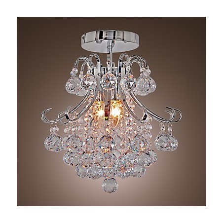 Lustre de cristal moderno contemporâneo estilo mini metal galvanizado montagem embutida Lustre de cristal moderno contemporâneo estilo mini metal galvanizado montagem embutida
