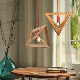 Lustre nórdico de madeira Café Clothing Creative Retro Decorative Oak Chandelier