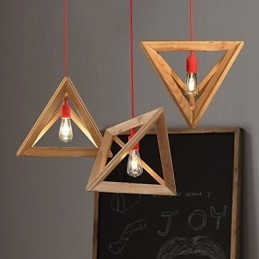 Lustre nórdico de madeira Café Clothing Creative Retro Decorative Oak Chandelier
