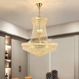 Luminária pendente de cristal moderna, luminária decorativa duplex para teto