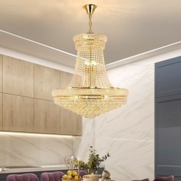 Luminária pendente de cristal moderna, luminária decorativa duplex para teto