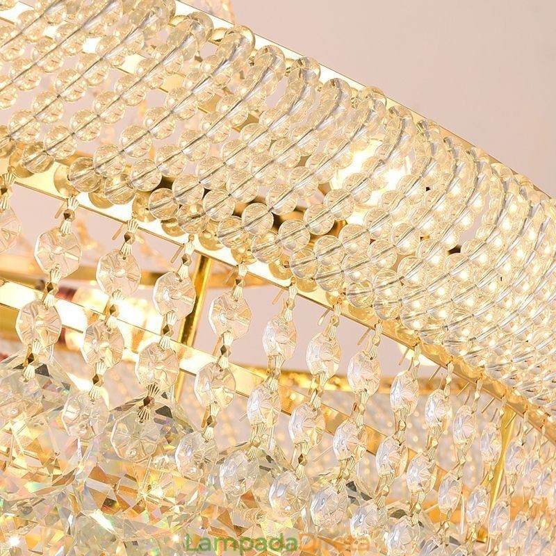 Luminária pendente de cristal moderna, luminária decorativa duplex para teto