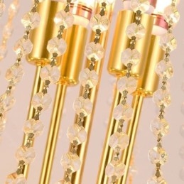Luminária pendente de cristal moderna, luminária decorativa duplex para teto