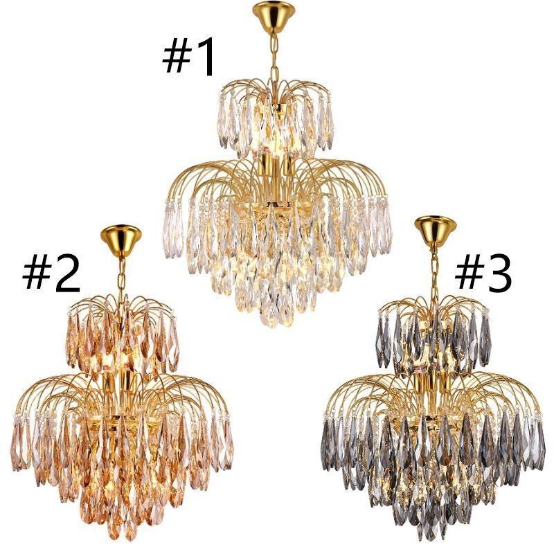 Luminária pendente de cristal contemporânea duplex decorativa para teto